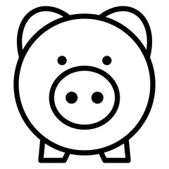 gz578 GrafikZeichnung - german: Sparschwein Symbol. english: investment / front view piggybank icon. simple template - xxl square g8690