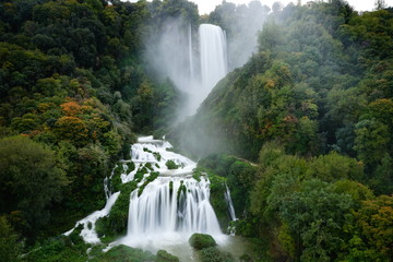 Marmore Waterfall in autumn, Valnerina, Terni, Umbria, Italia