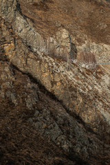 Mountains valley aerial autumn landscape, Chike-Taman mountain road pass, Altai