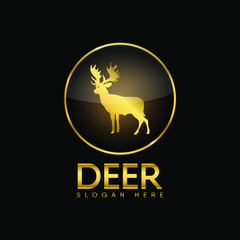 Vector Deer icon design element illustration on dark background.