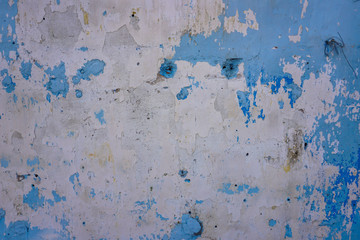 Old blue painted wall background