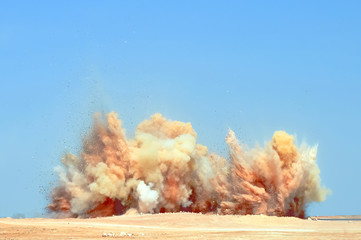 Dust and debris due to high explosive blast