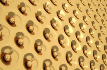 gold drops on a background, 3d render