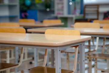 Tables and chairs for preschool and school educational premises, for children to study general subjects.