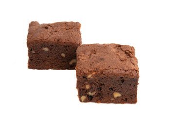 brownie chocolate cake isolated