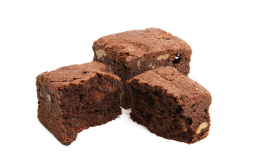 brownie chocolate cake isolated