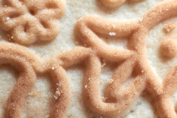 Background, texture cookies close-up (macro) delicious pastries.