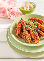 Crispy fried  spicy  chicken feet