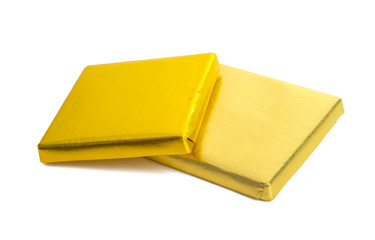 chocolate candies in foil isolated