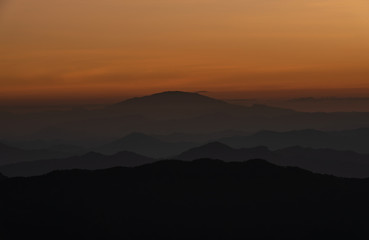 sunset in mountains