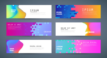 Vector horizontal banner template, abstract design