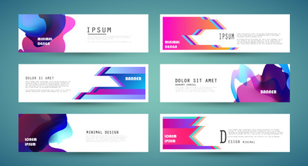 Vector horizontal banner template, abstract design