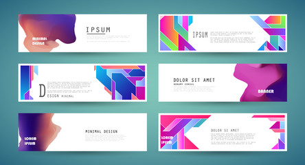 Fototapeta premium Vector horizontal banner template, abstract design