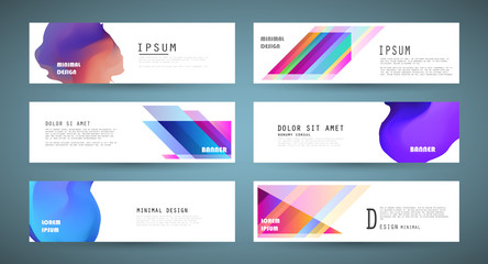 Vector horizontal banner template, abstract design