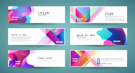 Vector horizontal banner template, abstract design