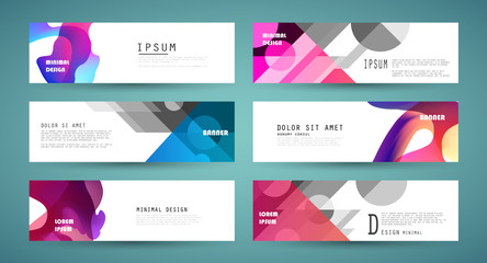Fototapeta premium Vector horizontal banner template, abstract design