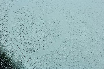 Drops on the glass, the sky. abstraction background.