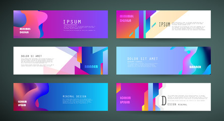 Vector horizontal banner template, abstract design