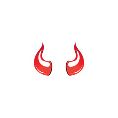 Devil horn vector icon logo design illustration template
