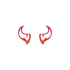 Devil horn vector icon logo design illustration template