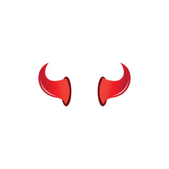 Fototapeta premium Devil horn vector icon logo design illustration template