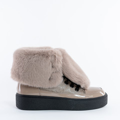 winter womens low shoes with fur
