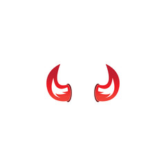 Devil horn vector icon logo design illustration template