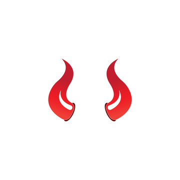 Devil horn vector icon logo design illustration template