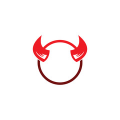 Devil horn vector icon logo design illustration template