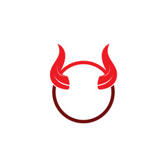 Devil horn vector icon logo design illustration template
