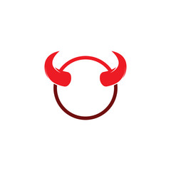 Devil horn vector icon logo design illustration template