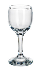 Empty wine glass isolated on a white background