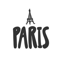 Paris. Sticker for social media content. Vector hand drawn illustration design. 