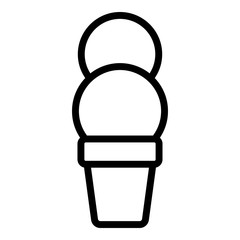 Two scoops of ice cream cup icon. Outline two scoops of ice cream cup vector icon for web design isolated on white background