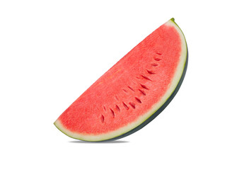 Fototapeta na wymiar Closeup sliced of watermelon fruit isolated on white background with clipping path.
