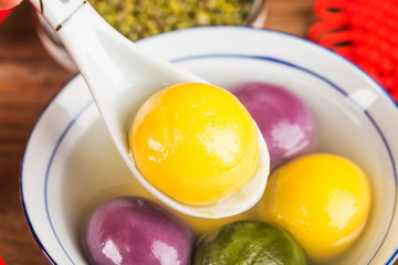 Chinese Lantern Festival food，Colored dumplings