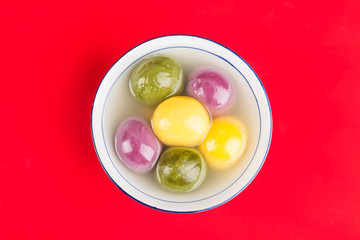 Chinese Lantern Festival food，Colored dumplings