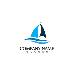 ocean cruise linear ship silhouette simple linear logo-vector