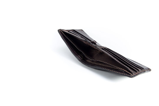 empty wallet on white background