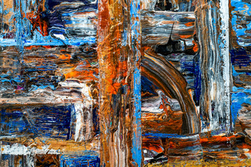 Modern multicolor abstract painting drawn by acrylic paints.