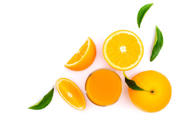 set of citrus fruits isolated on white background