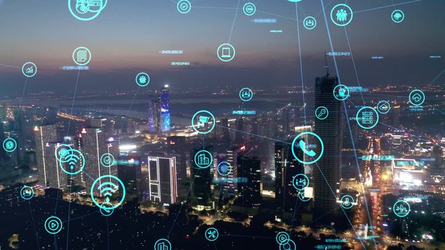 5G and AI technology, Global communication network concept