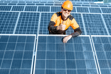 Engineer on a solar station