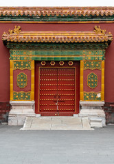 A door of a Chinese Royal Palace Building in the Forbidden City