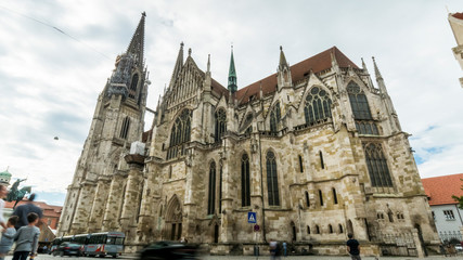 Side entrance of St. Peter's Cathedral in Regensburg