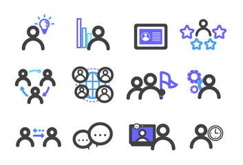 organization vector icon set - vector