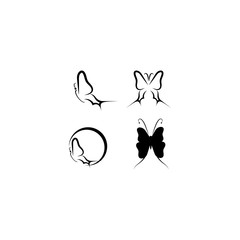 Butterfly conceptual simple Logo  design template Vector illustration
