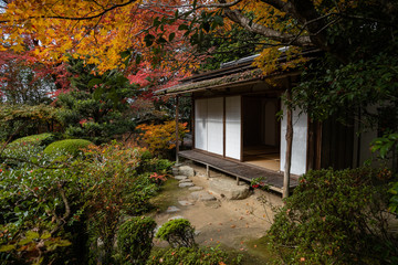 京都 詩仙堂の紅葉と秋の景色