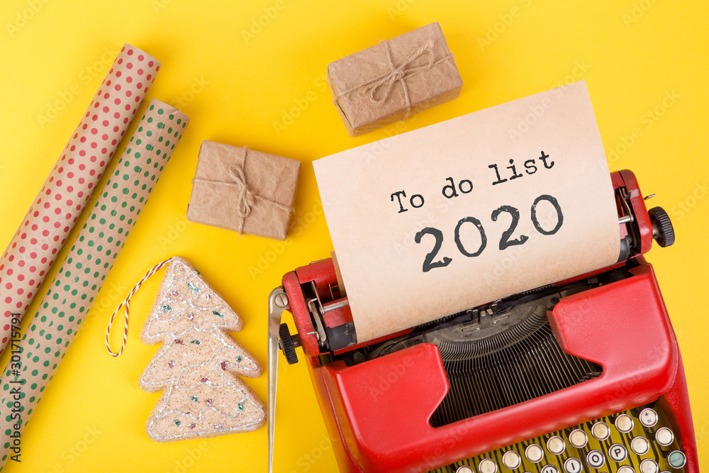 Fototapete holidays concept - red typewriter with text 