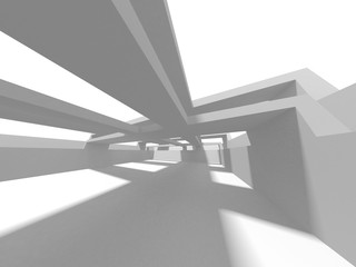 Fototapeta premium Futuristic White Architecture Design Background
